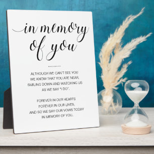 Plaque Photo En Mémoire De Vous Mariage De Mémorial Blanc Noir