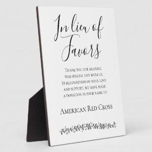 Plaque Photo En remplacement de faveurs Dons à un Mariage de bi