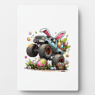 Plaque Photo Enfants Garçons Joyeux Jour de Pâques Lapin Monste