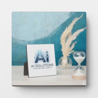 Plaque Photo Enseigne de table moderne Logo AI Solutions avec é
