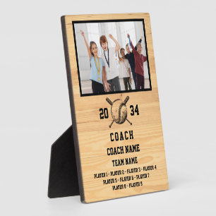 Plaque Photo Entraîneur personnalisé avec photo & Noms du joueu