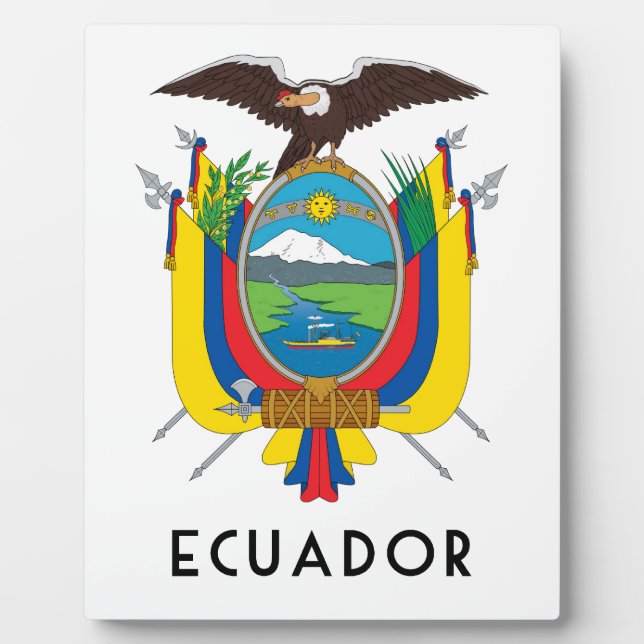 Plaque Photo Equateur - symbole/blason/drapeau/couleurs/emblème (Devant)