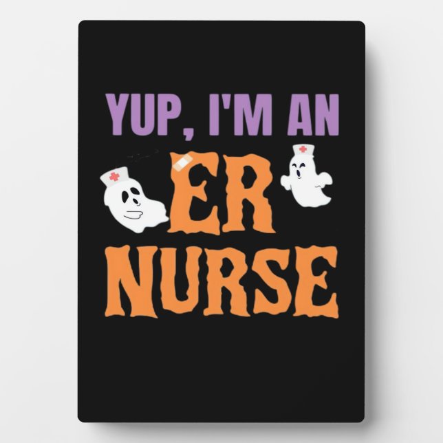 Plaque Photo ER Nurse Boo Crew Emergency Room Nurse Halloween C (Devant)