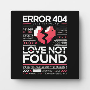 Plaque Photo Erreur 404 Love Not found, Funny Anti-Valentine’s