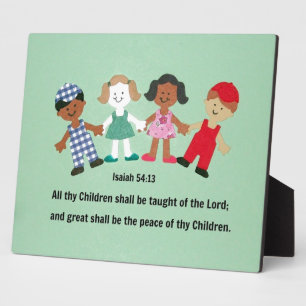 Plaque Photo Ésaïe 54:13 Et tous tes enfants seront enseignés