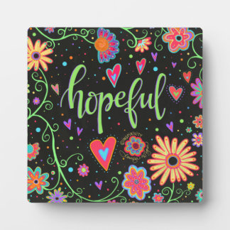 Plaque Photo Espérance tendance moderne Black Floral Inspirivit