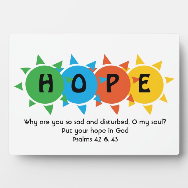 Plaque Photo ESPOIR chrétien EN DIEU Prévention du suicide PERS (Devant)