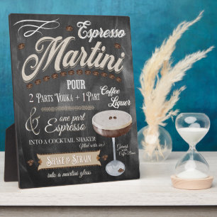 Plaque Photo Espresso Martini Chalkboard Recette