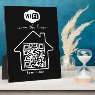 Plaque Photo Est À La Chambre   Code QR WiFi minimaliste modern
