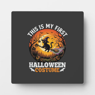 Plaque Photo Est Premier Costume d'Halloween Balai Chat Noir_1