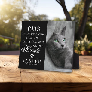 Plaque photo et citation mémorial pour chat élégan