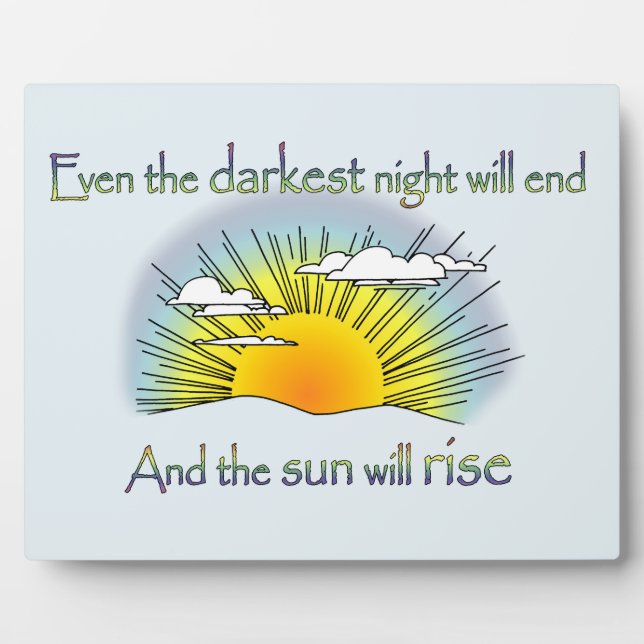 Plaque Photo Et le soleil se lèvera (Devant)