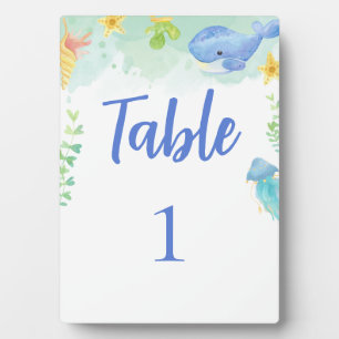 Plaque Photo Été sous le Baby shower de la mer Numéro du tablea