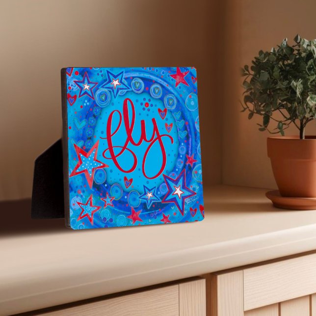 Plaque Photo Étoiles Blue Voler Inspirété Encouragement Easel (Créateur téléchargé)