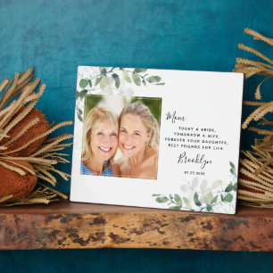 Plaque Photo Eucalyptus Mère de la mariée Mariage cadeau