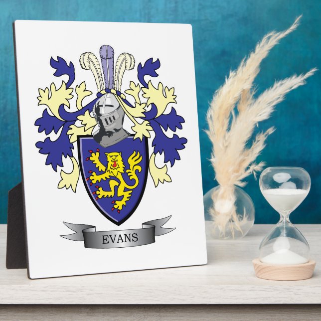 Plaque Photo Evans Family Crest (Côté)