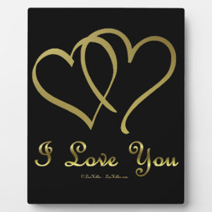 Plaque Photo Eventré Gold Hearts i Love You