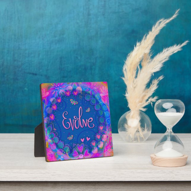 Plaque Photo Évolution Whimsical Fun Cute Floral Inspirivity (Insitu)