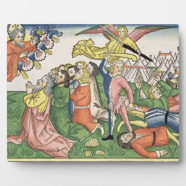 Plaque Photo exodus 32 15-23 Moïse breaking the stone tablets, (Devant)