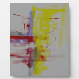 Plaque Photo Expressionniste Abstrait gris rouge jaune