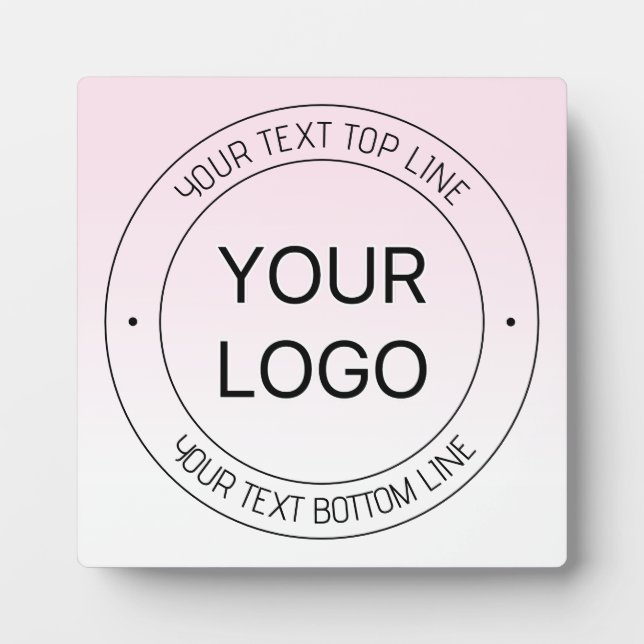 Plaque Photo Facile Logo Remplacement & Editable Texte Rose Omb (Devant)