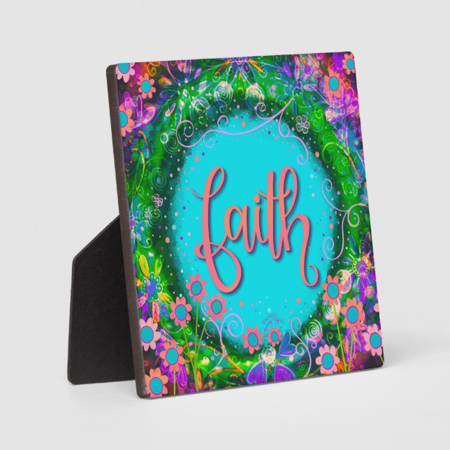 Plaque Photo Faith Inspirationnel Pretty Green Easel (Recto)
