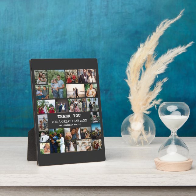 Plaque Photo Famille de fin d'année 22 Photo Collage (Côté)