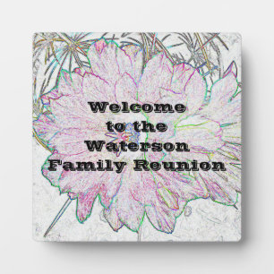 Plaque Photo Famille Réunion Bienvenue Fleur Artistique Floral