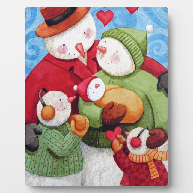 Plaque Photo Famille Snowman (Devant)