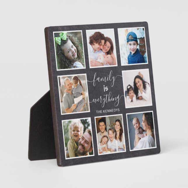 Plaque Photo Famille Tout Citer Tableau noir 8 Photo (Recto)