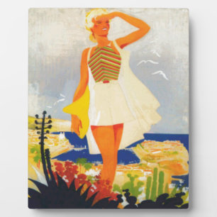 Plaque Photo Fashion Girl Monte Carlo Beach Voyage
