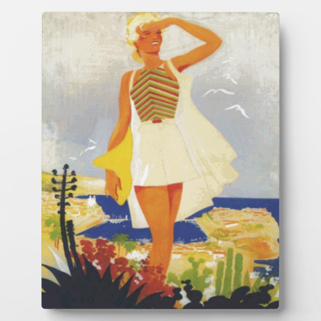 Plaque Photo Fashion Girl Monte Carlo Beach Voyage (Devant)