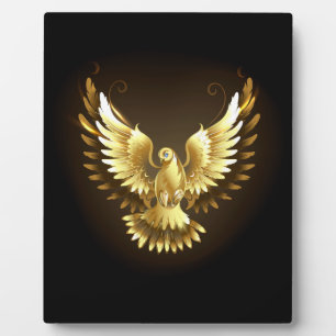 Plaque Photo Faux Gold Foil Peace Dove en noir