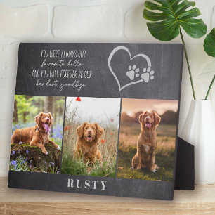 Plaque Photo Favori Bonjour Dernier Au revoir Mémorial d'animal