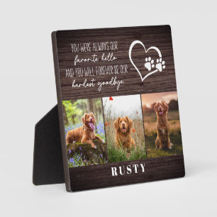 Plaque Photo Favori Hello Hardest Goodbye Pet Memorial