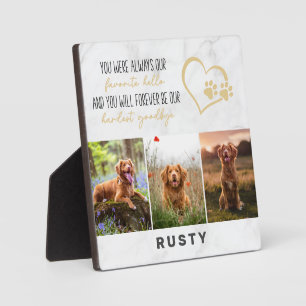 Plaque Photo Favori Hello Hardest Goodbye Pet Memorial