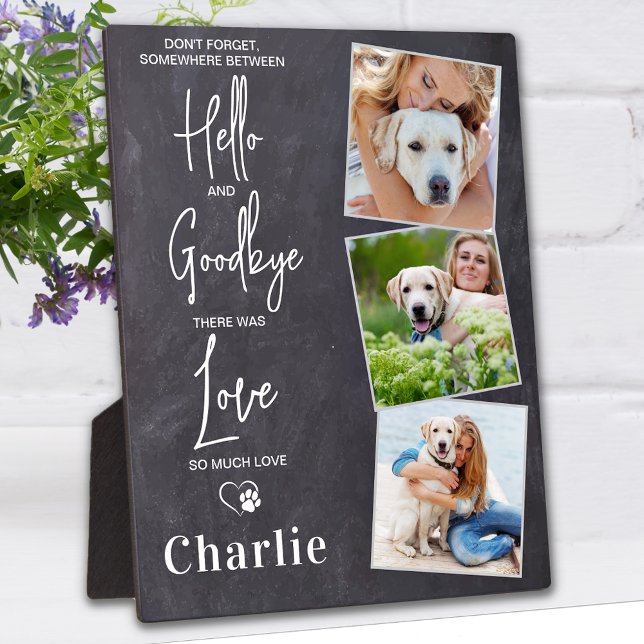 Plaque Photo Favori Hello Personnaliser 3 Photo Pet Dog Memoria (Créateur téléchargé)
