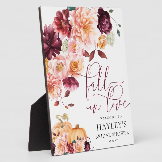 Plaque Photo Faye Fall In Love Fête des mariées Affiche de bien (Côté)