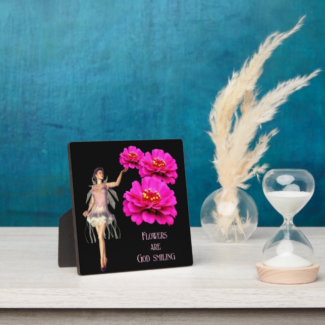 Plaque Photo Fée Et Rose Zinnias Inspiration (Insitu)