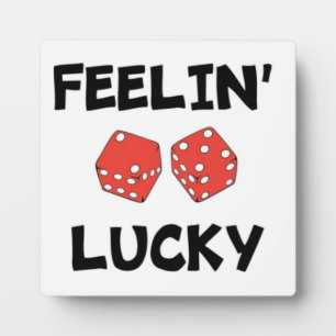 PLAQUE PHOTO "FEELIN' LUCKY" DICE