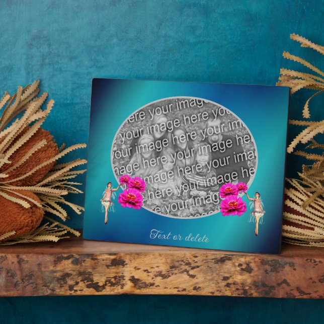 Plaque Photo Fées Et Fleurs Personnalisées Ajoutez Votre Propre (Côté)