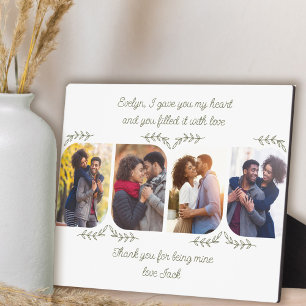 Plaque Photo Femme 4 Photo Verticale Mots d'amour Feuille délic