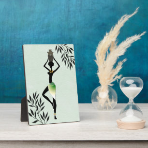 Plaque Photo Femme africaine avec silhouette de cruche