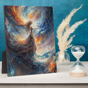 Plaque Photo Femme céleste dans l'art cosmos de feu