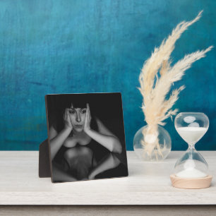 Plaque Photo Femme et miroir