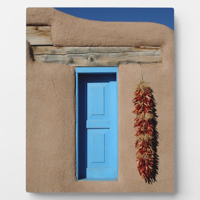 Plaque Photo Fenêtre bleue de Taos (Devant)