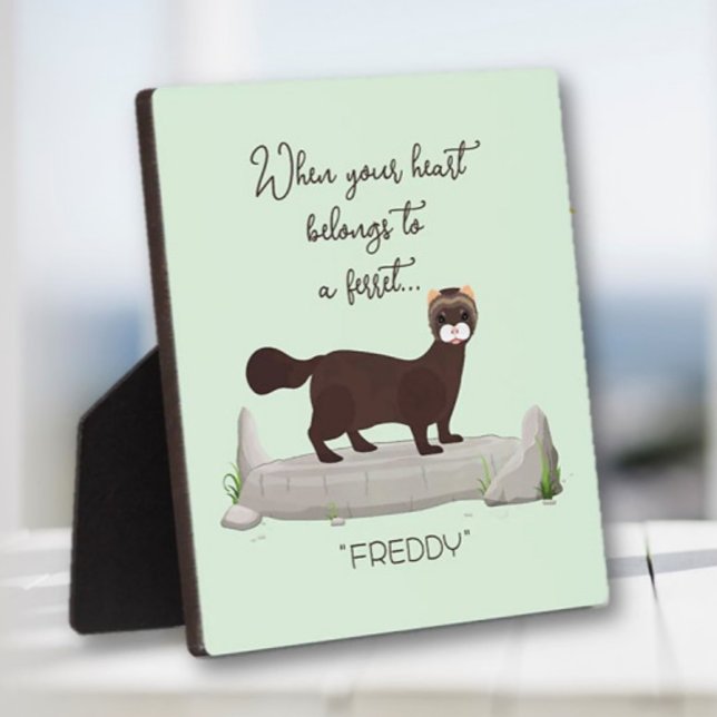 Plaque Photo Ferret ! Cadeau mignon pour ami ferret amoureux! (Créateur téléchargé)