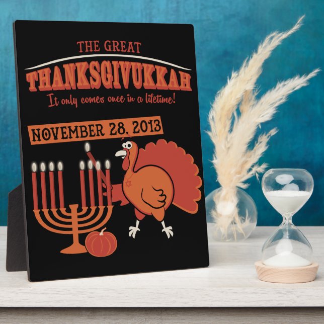 Plaque Photo Festive 'Thanksgivukkah' (Côté)