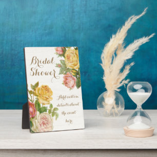 Plaque Photo Fête des mariées vintage Florale Whitewash Spring