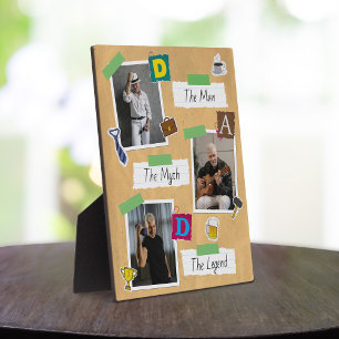 Plaque Photo Fête des pères de collage photo moderne Retro